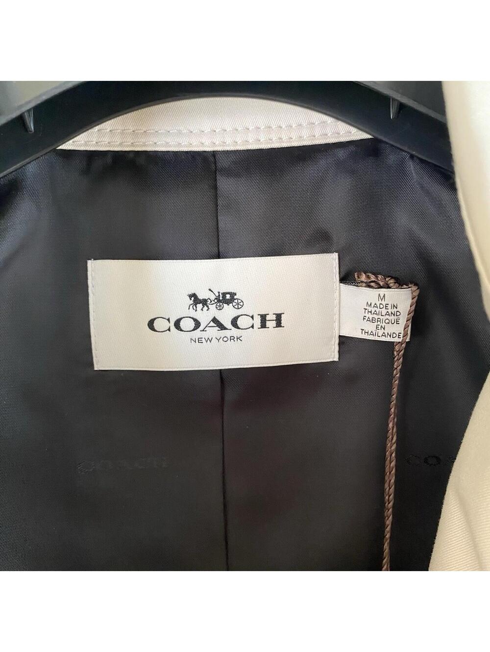 NWT Coach Solid Short Trench Coat Porcelain Size M MSRP $450 - Picture 8 of 9